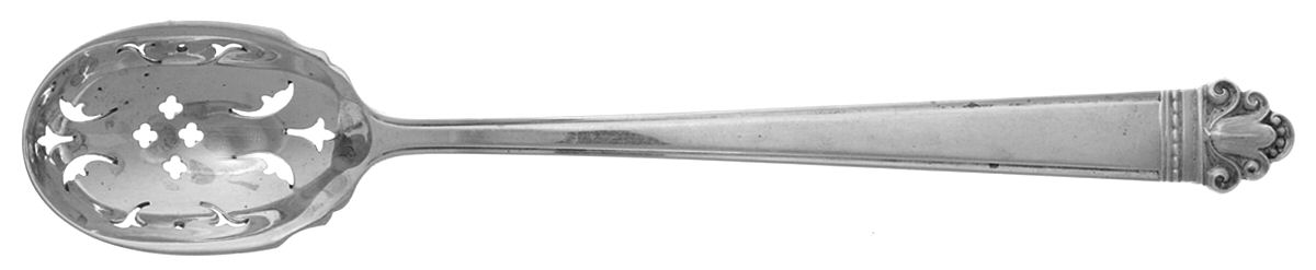 Juliana (Sterling, 1938) Pierced Bowl Short Handle Olive Spoon by Watson-1
