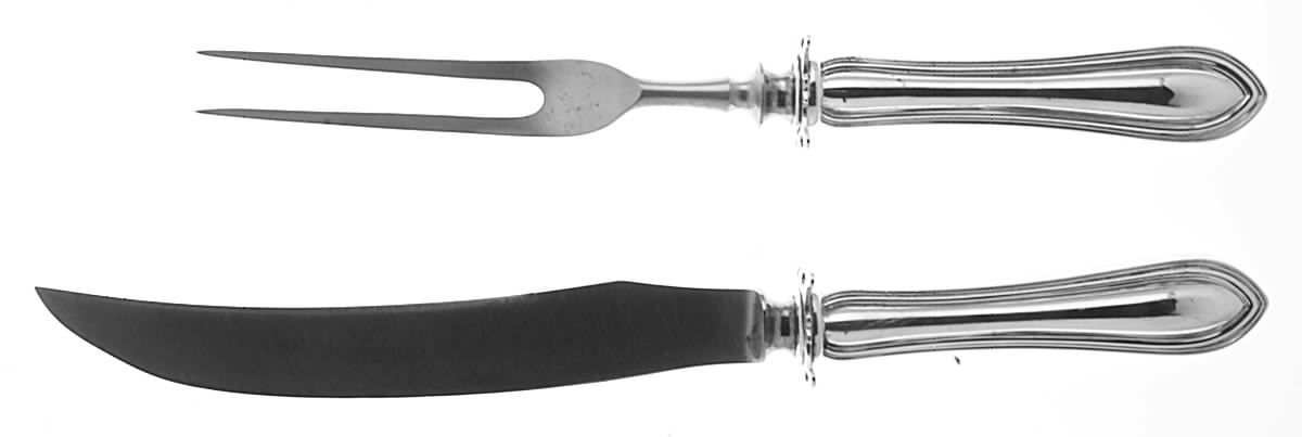 King Philip (Sterling, 1904) Small Stainless Blade 2-Piece Steak Carving Set by Watson-1