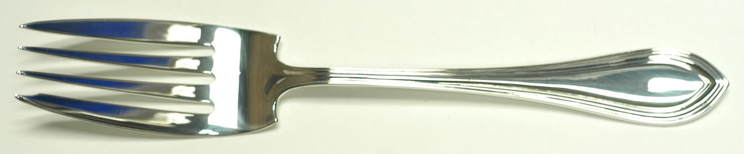 King Philip (Sterling, 1904) Small Solid Cold Meat Serving Fork by Watson-1