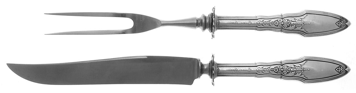 Lady Wellesley (Sterling, 1921) 2 Piece Small Carving Set W/ Sterling Guard by Watson-1