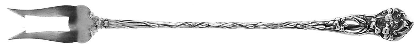 Lily (Sterling, 1902, No Monograms) Long Handle Olive Fork by Watson-1