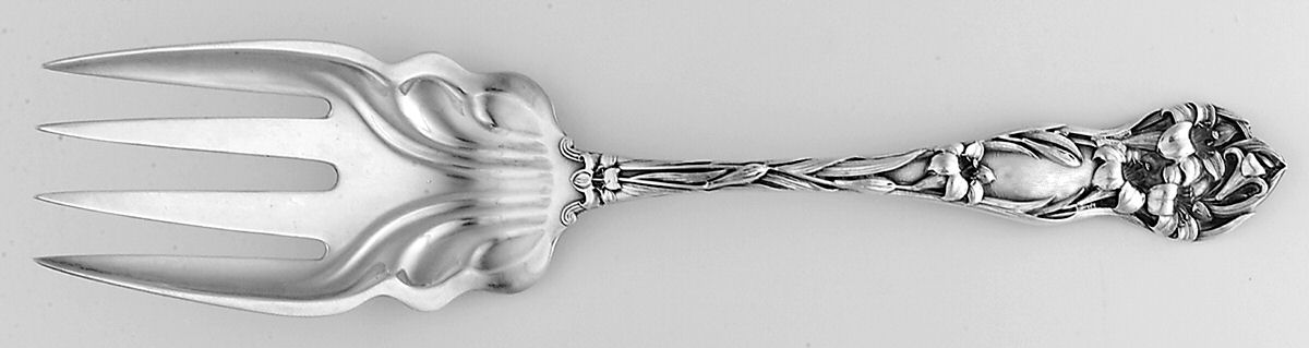 Lily (Sterling, 1902, No Monograms) Vegetable Serving Fork (Solid) by Watson-1