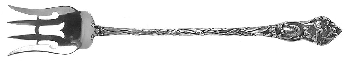 Lily (Sterling, 1902, No Monograms) Large Lettuce Serving Fork by Watson-1
