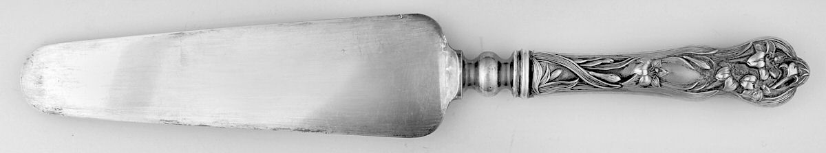 Lily (Sterling, 1902, No Monograms) Cake Knife with Silverplate Blade by Watson-1