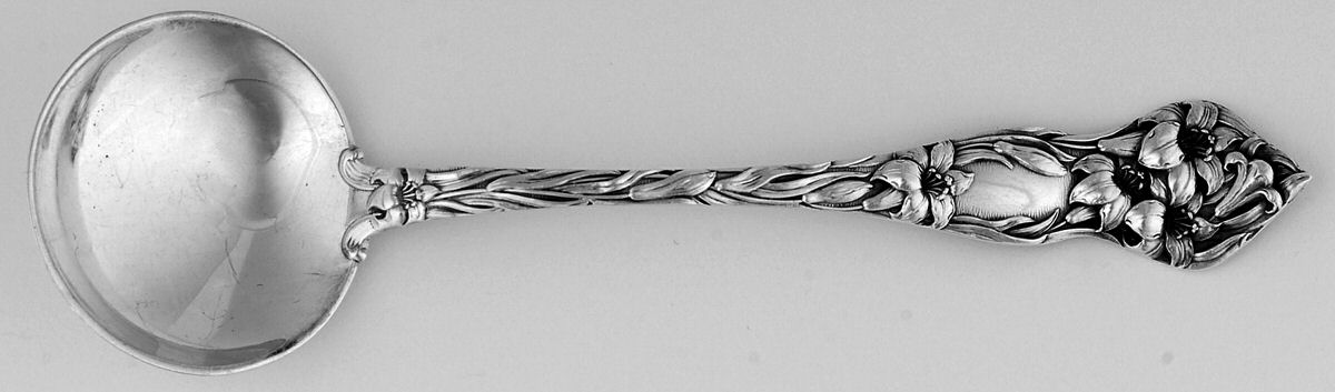 Lily (Sterling, 1902, No Monograms) Round Bowl Soup Spoon (Bouillon) by Watson-1