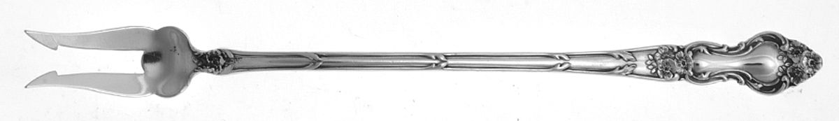 Meadow Rose (Sterling, 1907, No Monos) Long Handle Olive Fork by Wallace Silver-1