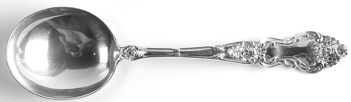 Meadow Rose (Sterling, 1907, No Monos) Round Bowl Soup Spoon (Gumbo) by Wallace Silver-1