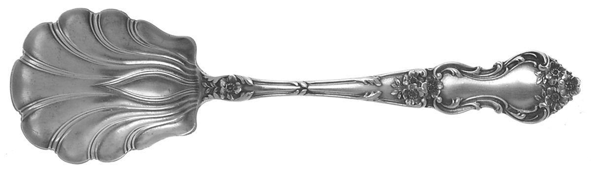 Meadow Rose (Sterling, 1907, No Monos) Sugar Shell Spoon by Wallace Silver-1