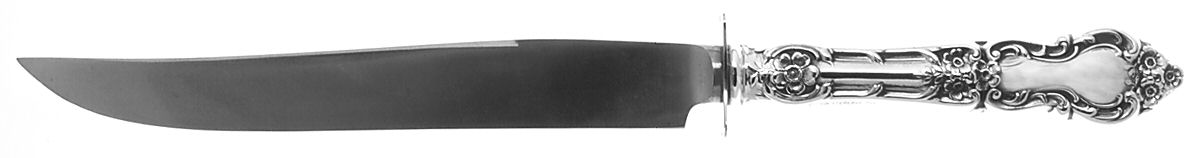 Meadow Rose (Sterling, 1907, No Monos) Small Steak Carving Knife with Stainless Blade by Wallace Silver-1