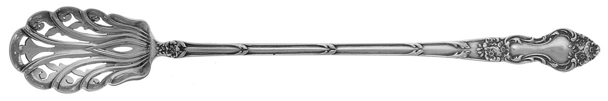 Meadow Rose (Sterling, 1907, No Monos) Pierced Bowl Long Handle Olive Spoon by Wallace Silver-1