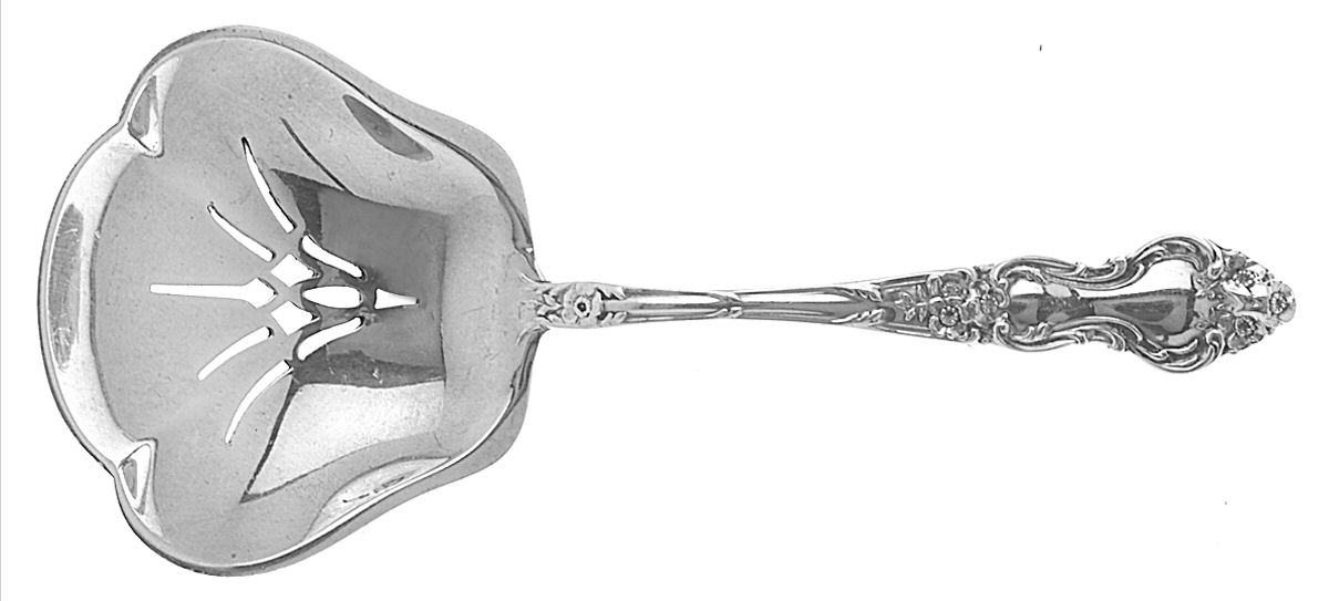 Meadow Rose (Sterling, 1907, No Monos) Large Confection Spoon by Wallace Silver-1
