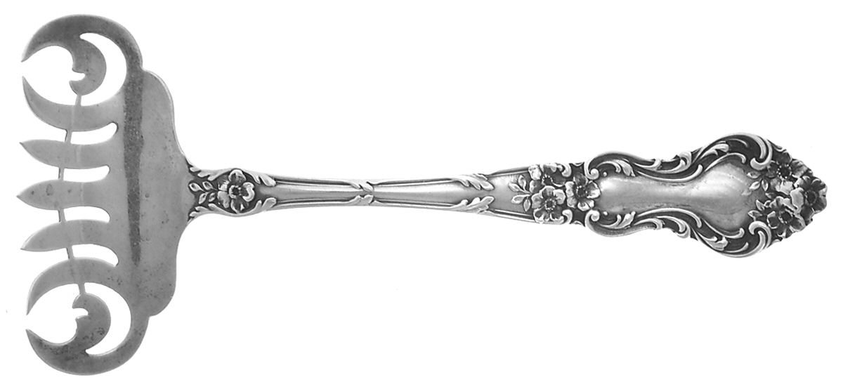 Meadow Rose (Sterling, 1907, No Monos) Large Solid Tined Sardine Serving Fork by Wallace Silver-1