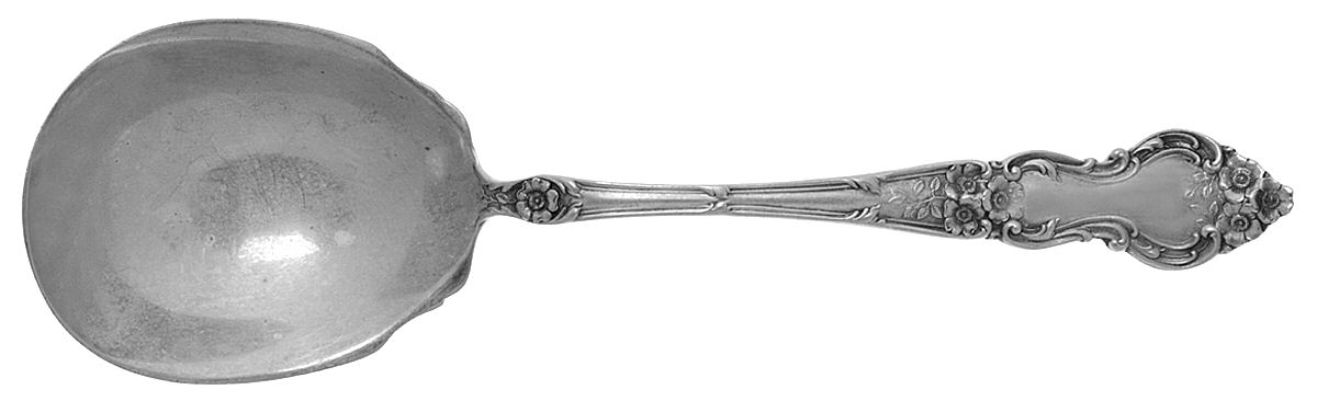 Meadow Rose (Sterling, 1907, No Monos) Large Solid Berry/Casserole Spoon by Wallace Silver-1