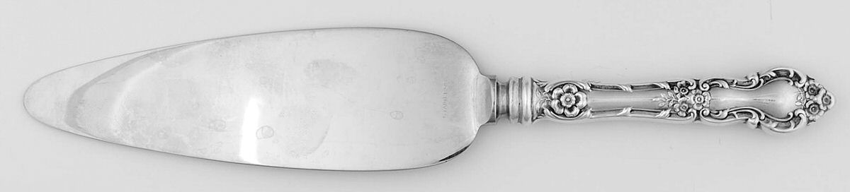 Meadow Rose (Sterling, 1907, No Monos) Pie Server with Stainless Blade by Wallace Silver-1