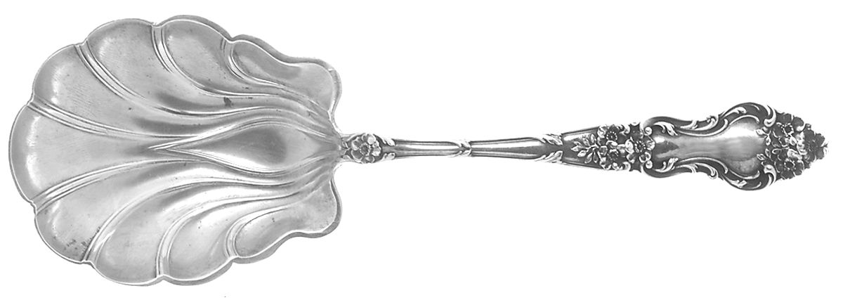 Meadow Rose (Sterling, 1907, No Monos) Medium Solid Salad Serving Spoon by Wallace Silver-1