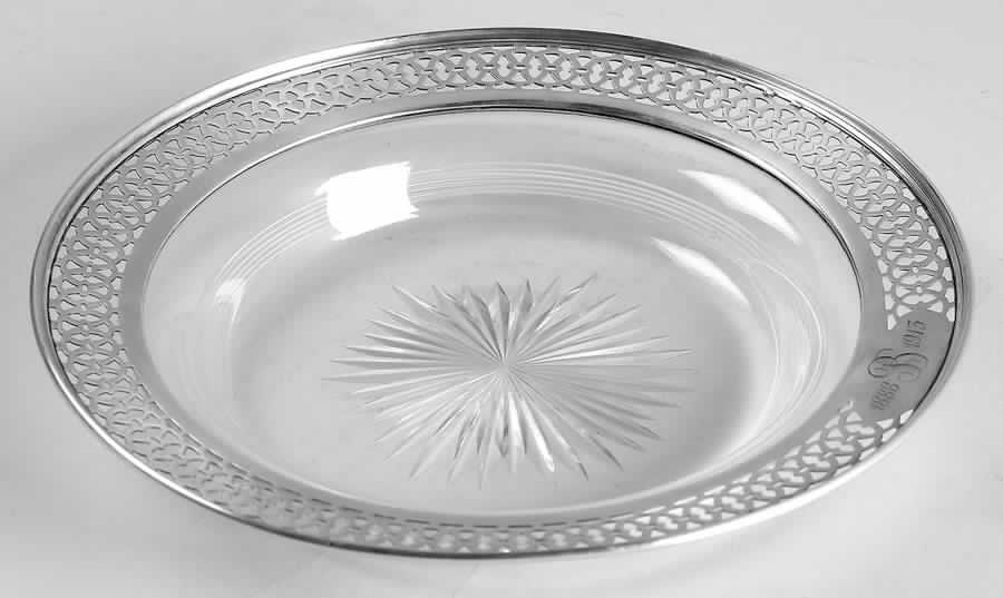 Sterling Hollowware Crystal Wine Coaster with Sterling Lip by Watson-1