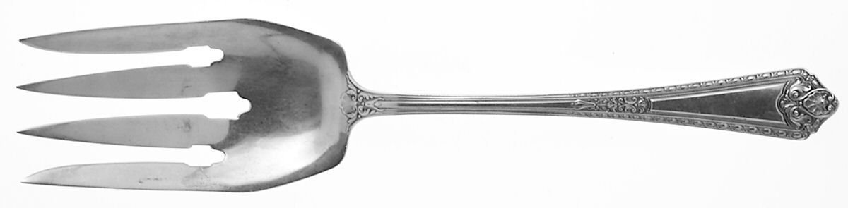Navarre (Sterling, 1908) Large Solid Fish Serving Fork by Watson-1