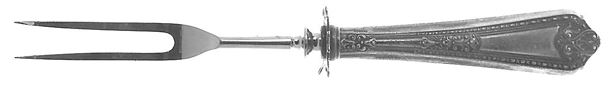 Navarre (Sterling, 1908) Large Stainless-Prong Roast Carving Fork by Watson-1