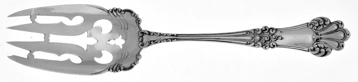 Olympia (Sterling, 1903, No Monogram) Medium Solid Cold Meat Serving Fork by Watson-1