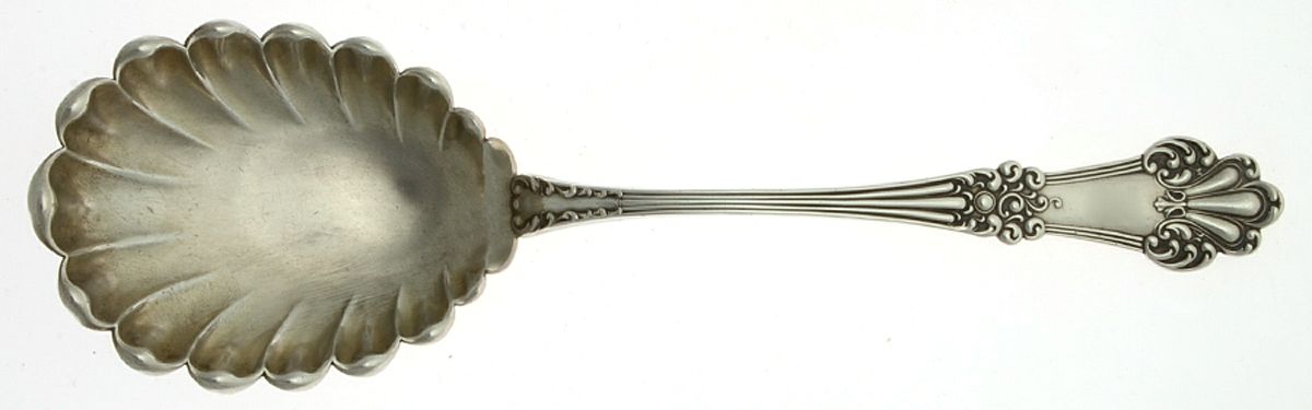 Olympia (Sterling, 1903, No Monogram) Large Solid Berry/Casserole Spoon by Watson-1