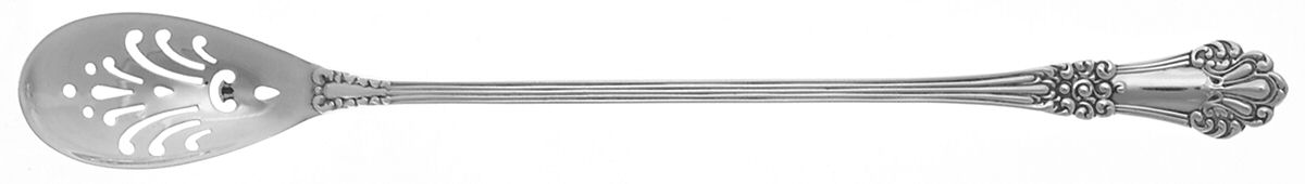 Olympia (Sterling, 1903, No Monogram) Pierced Bowl Long Handle Olive Spoon by Watson-1