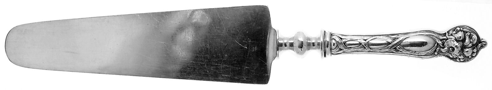 Orchid (Sterling, 1903) Cake Knife with Silverplate Blade by Watson-1