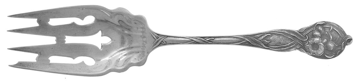 Orchid (Sterling, 1903) Large Solid Cold Meat Serving Fork by Watson-1