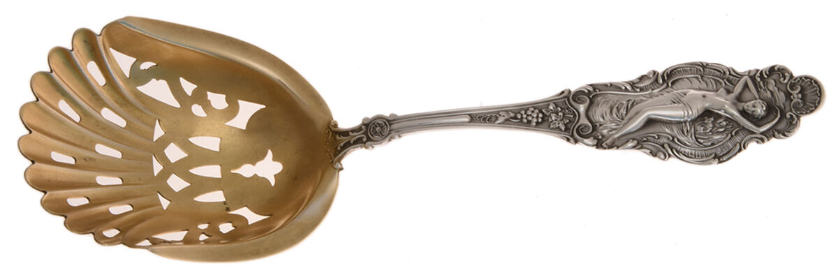 Phoebe (Sterling, 1895) Pierced Almond Spoon by Watson-1