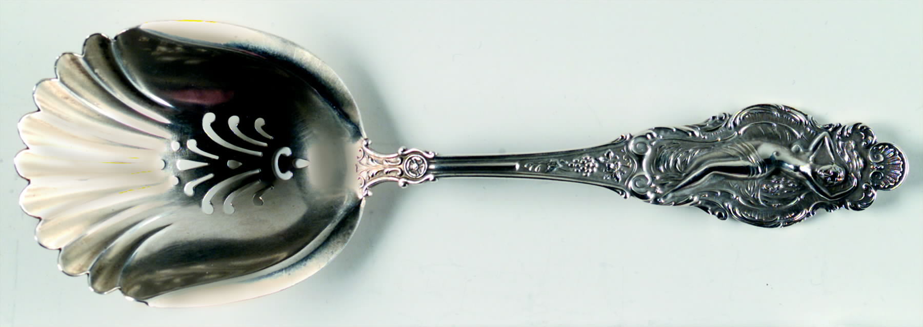 Phoebe (Sterling, 1895) Pierced Almond Spoon by Watson-1