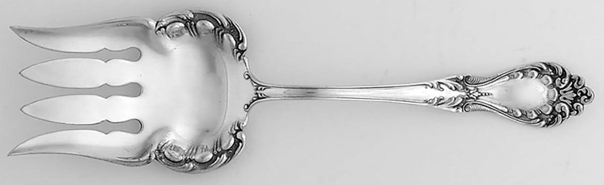 Princess (Sterling, 1900) Small Solid Fish Serving Fork by Watson-1