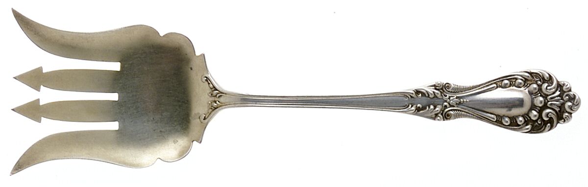 Princess (Sterling, 1900) Large Solid Tined Sardine Serving Fork by Watson-1