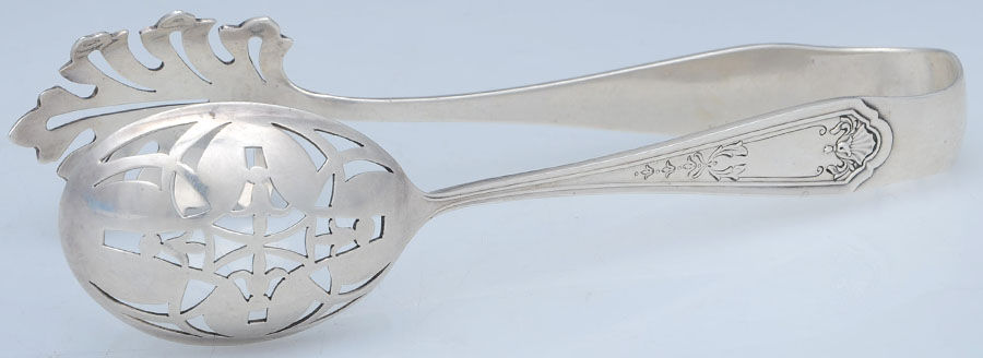 Queen Louise (Sterling, 1912)  Large Ice Serving Tongs by Watson-1