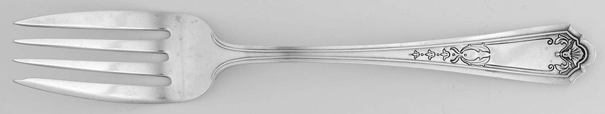 Queen Louise (Sterling, 1912)  Small Solid Cold Meat Serving Fork by Watson-1
