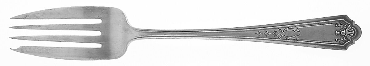 Queen Louise (Sterling, 1912)  Medium Solid Cold Meat Serving Fork by Watson-1