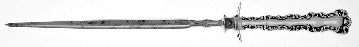 St. Louis (Sterling, 1904) Large Knife Sharpener-Steel Rod w/Sterling Guard by Watson-1