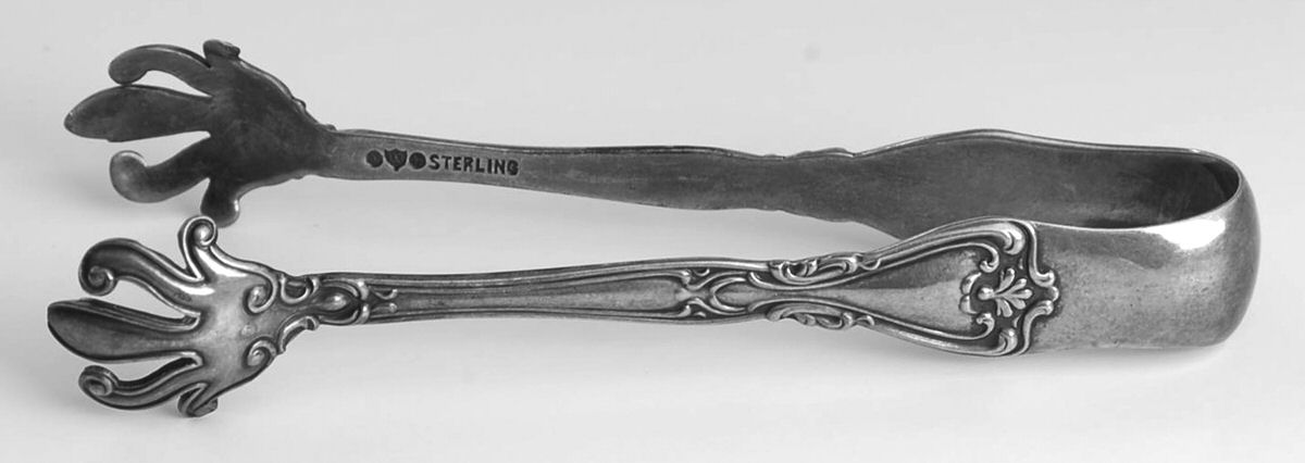 Victoria-New (Sterling, 1900) Small Sugar Tongs by Watson-1