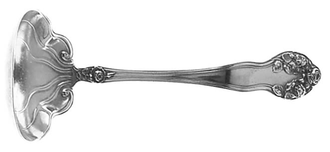 Wedding Rose (Sterling, 1900, No Monograms) Solid Gravy Ladle by Watson-1