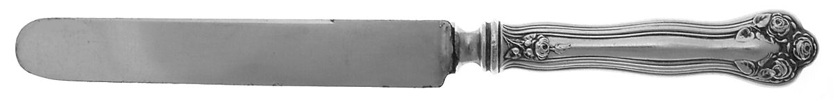 Wedding Rose (Sterling, 1900, No Monograms) Blunt Hollow Knife with Bolster by Watson-1