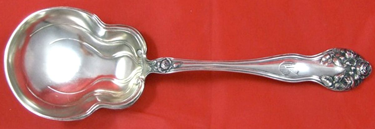 Wedding Rose (Sterling, 1900, No Monograms) Small Solid Berry/Casserole Spoon by Watson-1