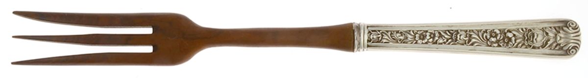 Windsor Rose (Sterling, 1940) Salad Serving Fork with Wooden Prongs by Watson-1