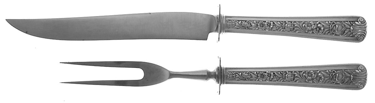 Windsor Rose (Sterling, 1940) Small Stainless Blade 2-Piece Steak Carving Set by Watson-1