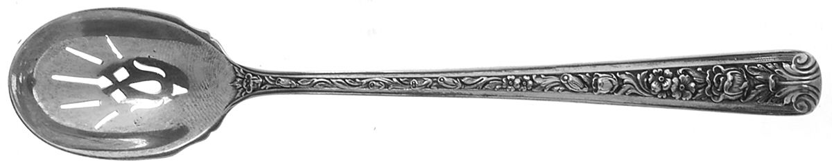 Windsor Rose (Sterling, 1940) Pierced Bowl Short Handle Olive Spoon by Watson-1