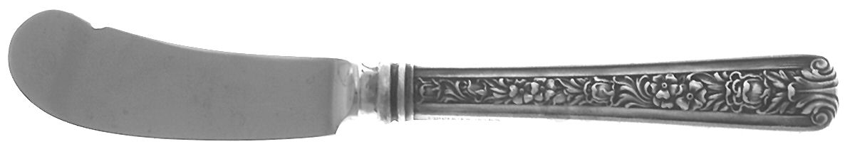 Windsor Rose (Sterling, 1940) Butter Spreader Hollow Hdl-Paddle/Stainless Blade by Watson-1