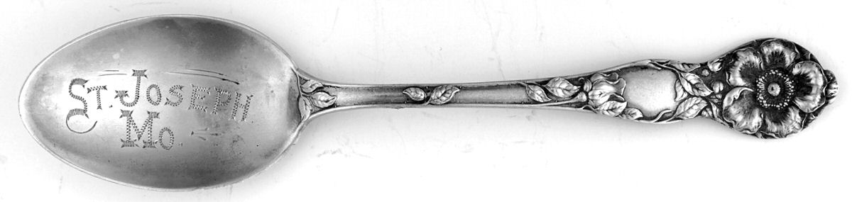 Wild Rose (Sterling, 1905) Souvenir Spoon (Five O'Clock) by Watson-1