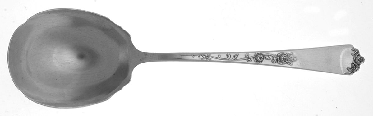 Sterling Rose (Sterling, 1955) Solid Salad Serving Spoon by Wallace Silver-1