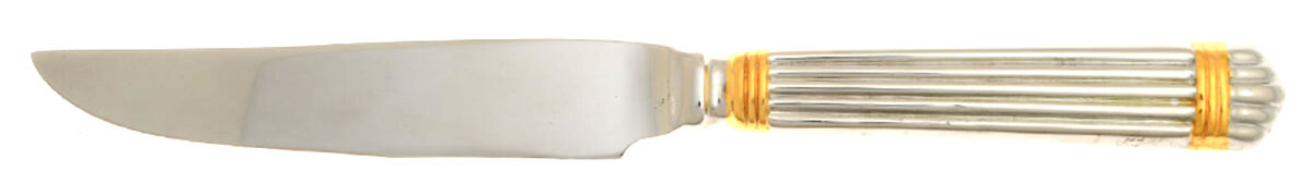 Gold Chardonnay (Stainless) Steak Knife Individual Hollow, Serrate HC by Wallace Silver-1