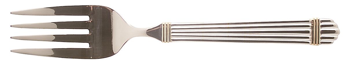 Gold Chardonnay (Stainless) Medium Solid Cold Meat Serving Fork by Wallace Silver-1