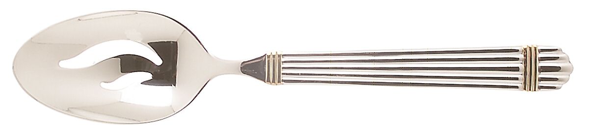 Gold Chardonnay (Stainless) Pierced Tablespoon (Serving Spoon) by Wallace Silver-1