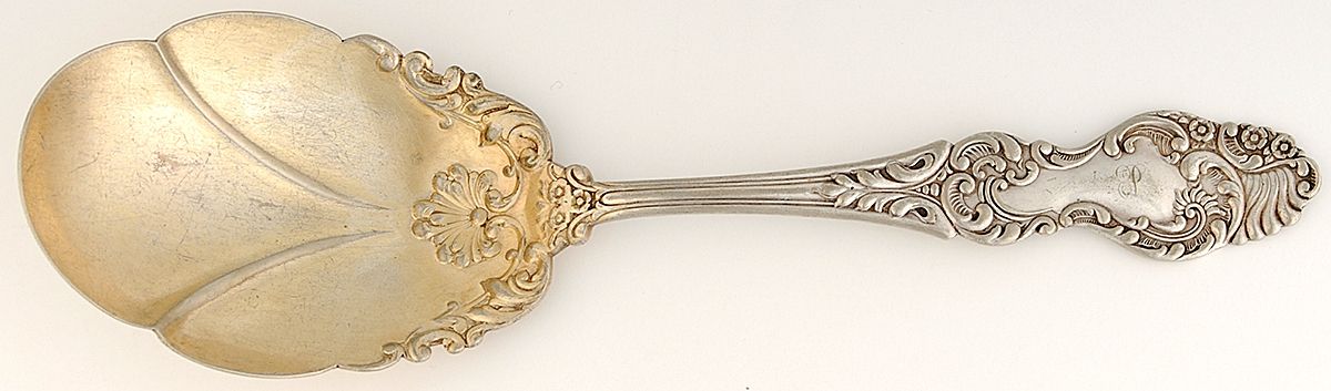 Three (Silverplate) Solid Shell Berry/Casserole Spoon by Wm H Rogers-1