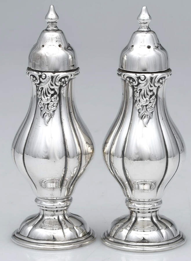 Baroque (Silverplate, Hollowware, Older) Salt & Pepper Set by Wallace Silver-1